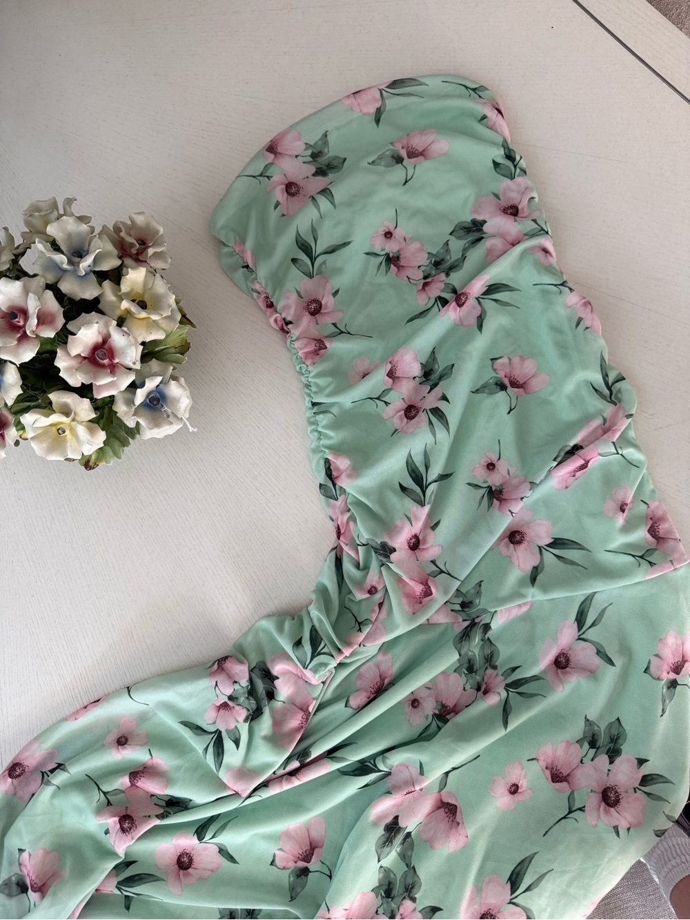 Steve Madden Mint Green Floral Spaghetti-Strap Midi Dress
